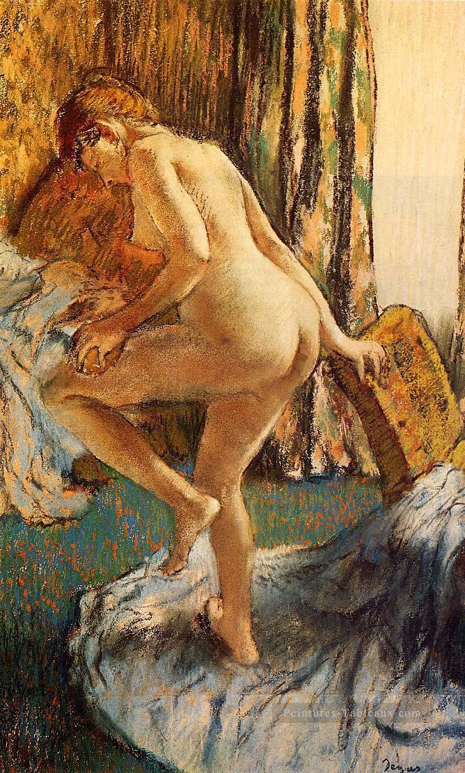 Après le balletdancer de Bath 2 Nu Edgar Degas Peintures à l'huile